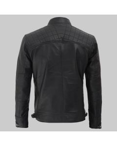 Mens Motorcycle Handmade Black Biker Leather Jacket - Motorcycle Black Leather Jacket for Men