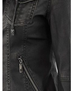 WOMEN’S BLACK FITTED BOMBER LEATHER JACKET