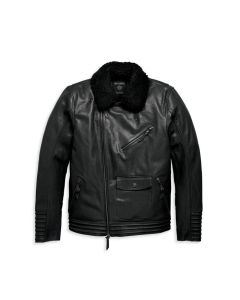 Men's Maverick Leather Biker Jacket - Black