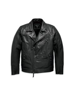 Men's Maverick Leather Biker Jacket - Black