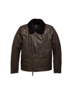 Men's Maverick Leather Biker Jacket - Java