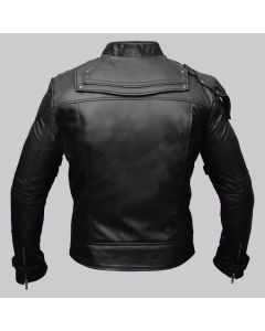 Handmade Starlord Black Leather Jacket for Men - GOG Starlord Black Motorcycle Jacket