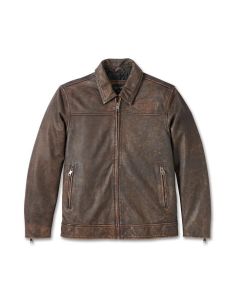 Men's Gas & Oil Leather Jacket - Brown Leather