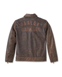Men's Gas & Oil Leather Jacket - Brown Leather