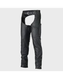 Black Biker Motorcycle Leather Chaps