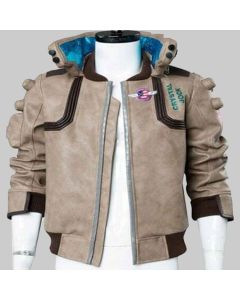 Premium Quality Handmade Gaming Faux Jacket Men's - Brown Faux Leather with Embroidery Patches Gaming Jacket