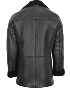 Mens Shearling Double Breasted Leather Jacket
