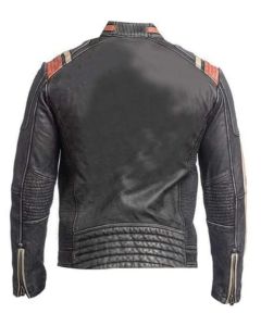 Distressed Motorcycle Jacket - Handmade Vintage Retro Biker Leather Jacket for Men
