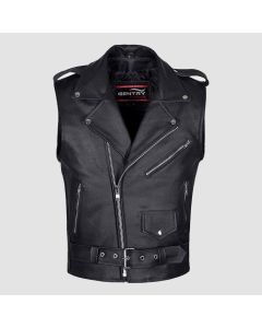 MEN'S BIKER LEATHER VEST