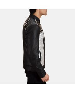 SHAPRON STUDDED LEATHER BIKER JACKET
