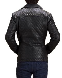 MEN’S STUDDED MOTORCYCLE LEATHER JACKET
