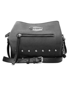 Harley-Davidson® Women's Ombre Effect Leather Crossbody Purse - Grey & Black
