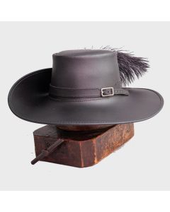 CAVALIER BLACK LEATHER HAT