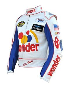 Men's Talladega Nights Ricky Bobby Wonder Racing Leather Jacket For Mens