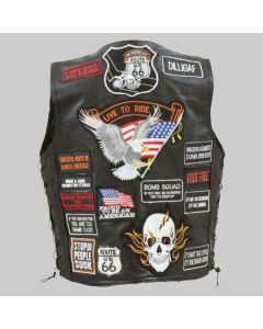 Leather Vest With Patches For Boys
