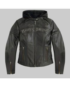Harley-Davidson Women's Miss Enthusiast - Premium Motorcycle Handmade Distressed Leather Jacket, Motorcycle Leather Jacket