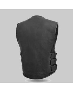 Men's Motorcycle Swat Style Leather Vest for Women's