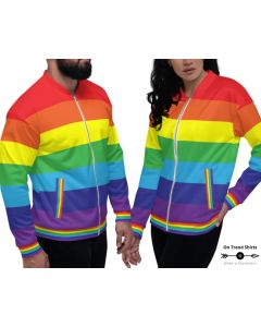Rainbow Flag Jacket, Gay Pride Jacket, lightweight Bomber Jacket, Rainbow Jacket, LGBT Pride Wear, Pride Flag Clothes, Pride Outfit Idea
