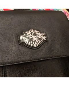 HARLEY-DAVIDSON Women’s Convertible Leather Logo Backpack in Black
