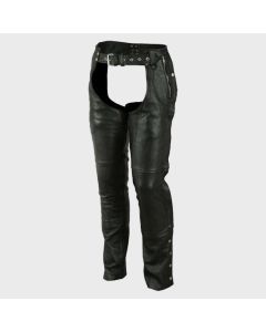 Black Leather Motorcycle Chaps
