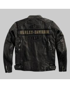 Men's Triple Vents Passing Link Harley Davidson Biker Jacket
