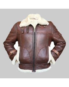 WWII Cockpit Pilot B3 Bomber RAF Aviator Warm Leather Jacket