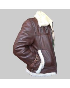 WWII Cockpit Pilot B3 Bomber RAF Aviator Warm Leather Jacket
