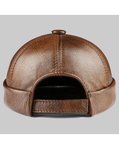 Genuine Leather Retro Watermelon Thin Beanie Hat Casual Caps Hat - Adjustable leather cap for men's and women's - Personlized Gift for Him