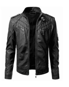 Men's Slim fit Biker's Black Leather Jacket - Handmade Casual Lambskin Leather Black Jacket