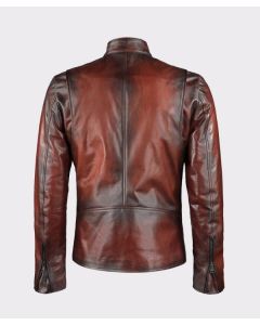 IRON MAN MEN BROWN LEATHER JACKET