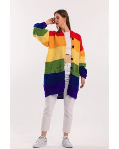 Oversize Jacket Sweater, Plus size Cardigan Jacket, Pride Sweater, Colorful Jacket, Lgbt
