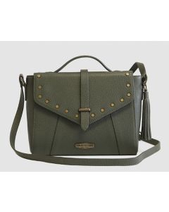 Harley-Davidson® Women's Midnight Rider Shoulder Bag | Olive | Antique Brass Accents - MD4914L-OLIVE