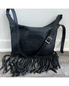 vtg black Harley Davidson leather shoulder satchel bag