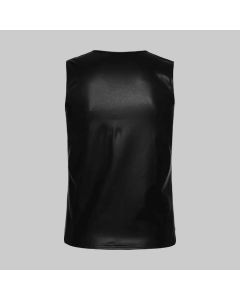 Leather Shirt for men's - Black leather shirt for Men's - V-Shape Leather Shirt for Men's - Personlized Gift - Handmade Real Leather Vest