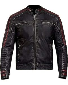 Commander Shepard Black Real Leather Jacket for Men - Handmade Black Motorcycle Lambskin Leather Jacket