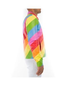 Slim Fit Pride Gay Men Leather Jacket
