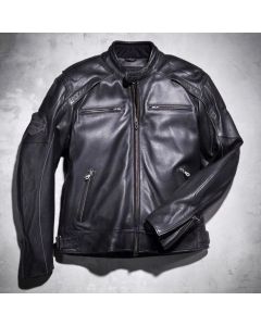 Premium Quality Reflective Skull Logo Black Leather Jacket for Men - Handmade Cowhide Motorcycle Light Reflective Logo Leather Jacket