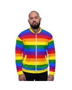 Rainbow Gay Flag Bomber Jacket / Unisex Size
