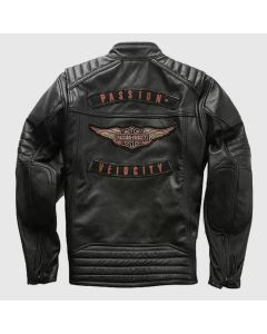 Premium Quality Cowhide HD Velocity Distressed Black Leather Jacket for Men - Handmade HD Motorcycle Velocity Passion Leather Jacket
