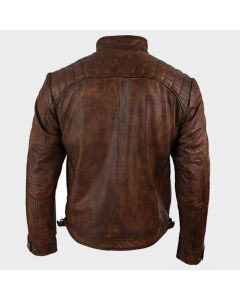 MEN BROWN FASHION LEATHER JACKET
