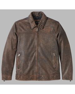 Men's Gas & Oil Leather Jacket - Brown Leather