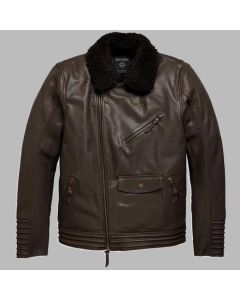 Men's Maverick Leather Biker Jacket - Java