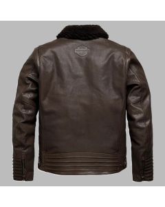 Men's Maverick Leather Biker Jacket - Java
