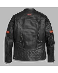 Men's Vanocker Waterproof H-D Triple Vent System Leather Jacket