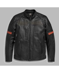 Men's Vanocker Waterproof H-D Triple Vent System Leather Jacket