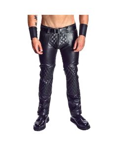 MISTER B Leather PANT 11150 with quilted pattern