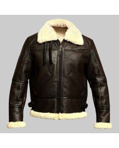 Raf Aviator B3 WWII Pilot Warm Brown Bomber Leather Jacket for Winters