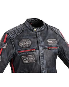 Men's Leather Motorcycle Jacket For Men's | Shibenick Blue - Dark Blue And Black leather jacket for Men's | Personalized Gift for Men's