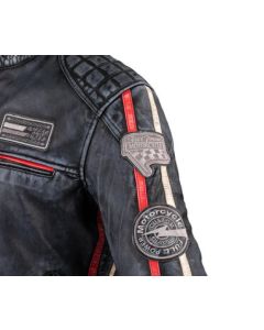 Men's Leather Motorcycle Jacket For Men's | Shibenick Blue - Dark Blue And Black leather jacket for Men's | Personalized Gift for Men's
