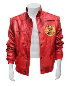 High Quality The Karate Kit Famous Casual Red Faux Leather Jacket for Men